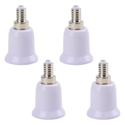 4 Pack E14 to E27 Adapter, Lamp Base Converter, E14 to E27 Socket Conver...