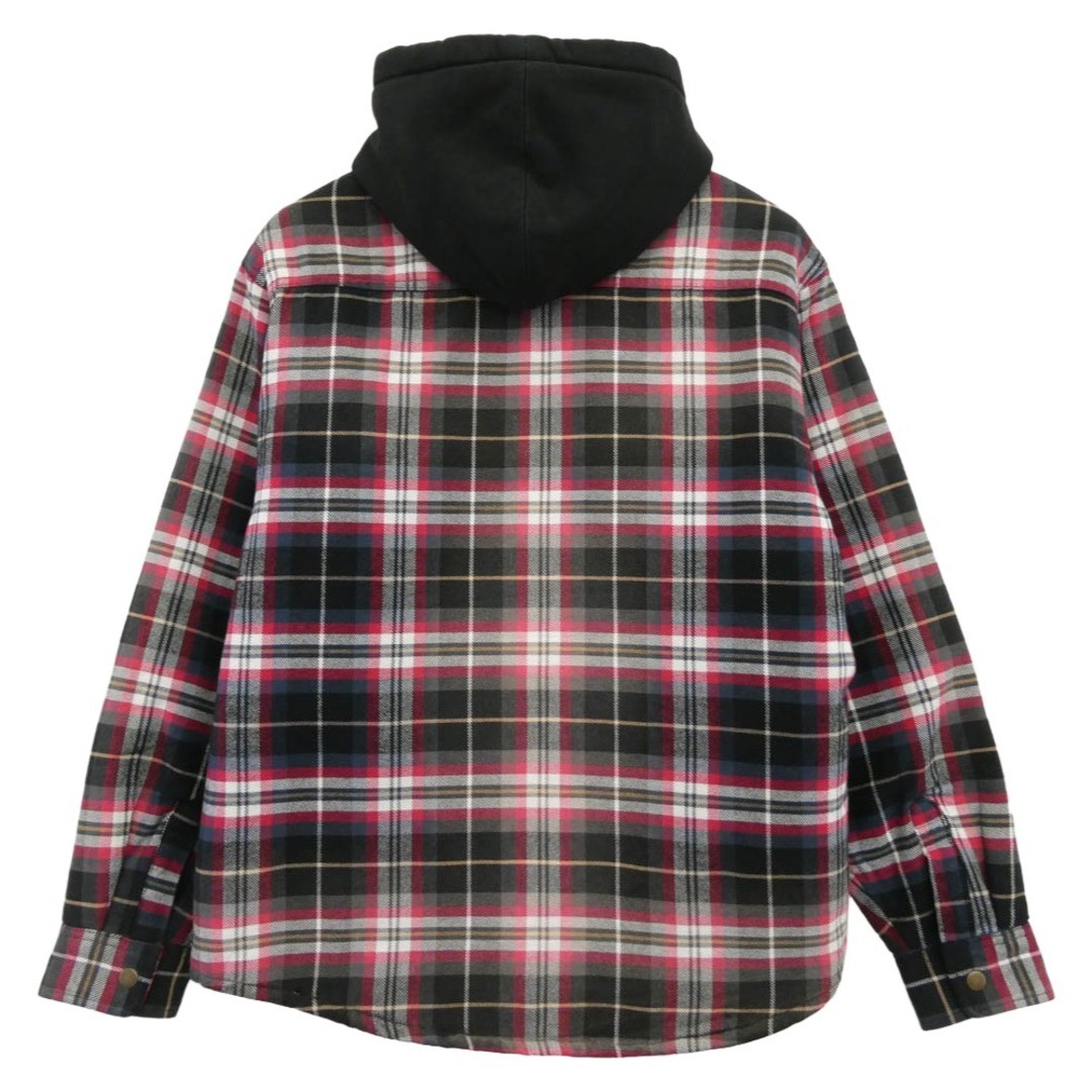 Supreme 25AW Lined Zip up Hooded Flannel Shirt Hood Multicolor Red Used LIFE-0 thumbnail 6