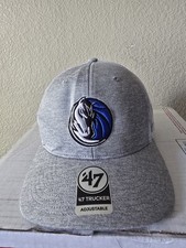 '47 Brand Dallas Mavericks NBA Gray Trucker Mesh Logo Adjustable Snapback Hat