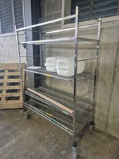 Stainless Steel Shelving  On Lockable Wheels 6 Shelves