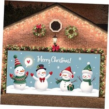 Christmas Garage Door Decorations Snowmen Banner Backdrop Christmas snowman