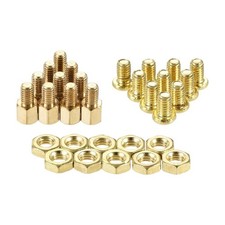 M4 Hexagonal Brass Spacer 6mm + 6mm Pillar Screw Nut Kit 10 Sets