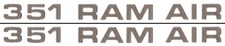 Ford 1971-73 Mustang 351 Ram Air Hood Decal Set Silver