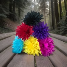 Set Of 6 Mexican Crep  Paper Flowers. 6   diameter approximately.