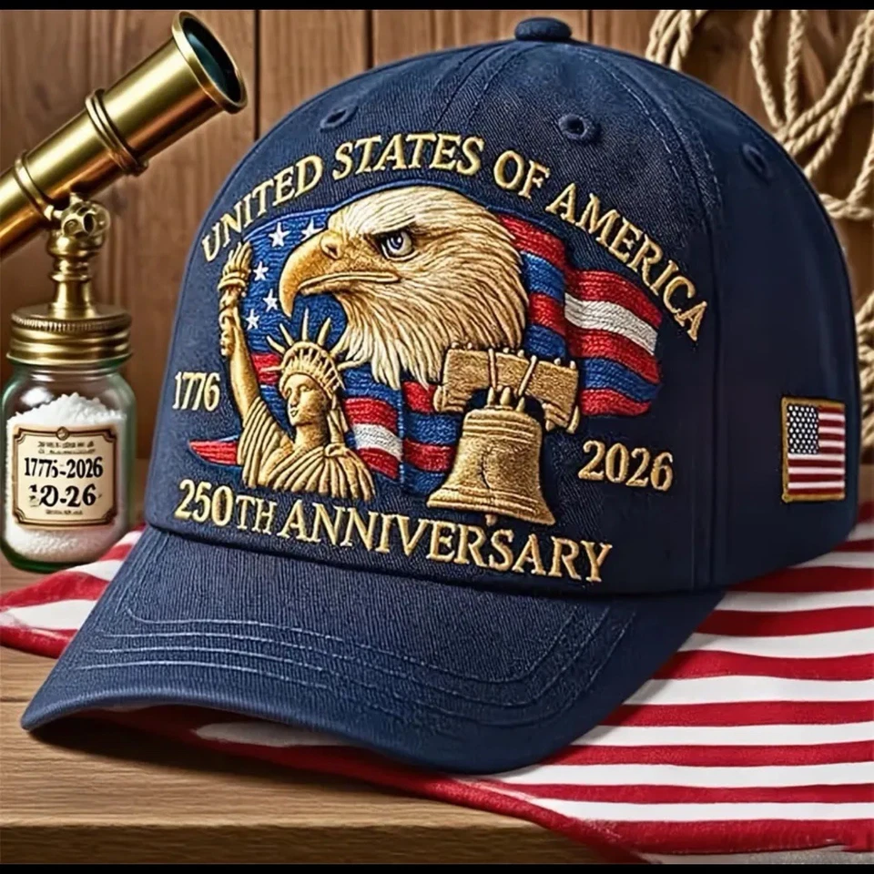 250th Anniversary Patriotic Hat Embroidered Eagle 1776–2026 Unisex Cap - Image 3 of 4