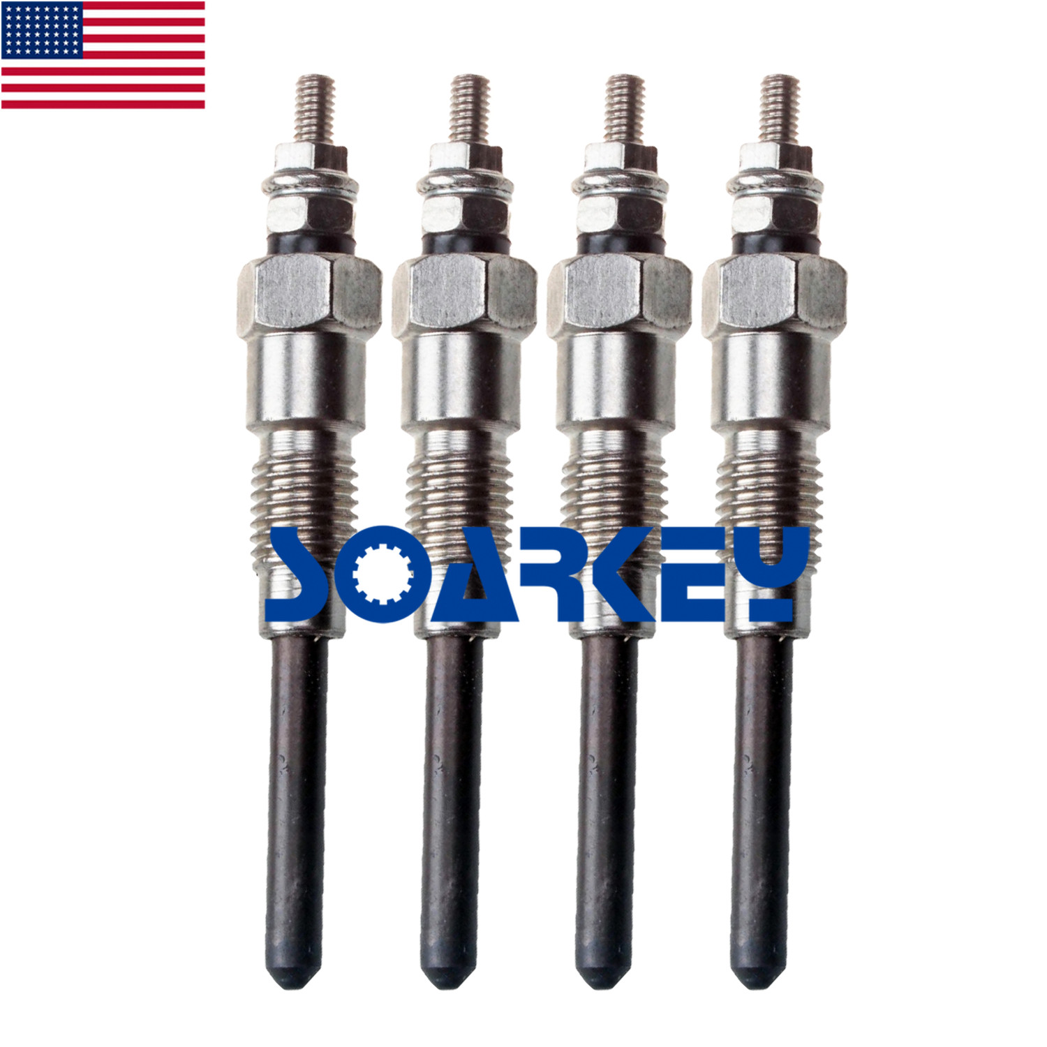 4 Pieces Glow Plug for Kubota 19077-65512 19077-65510 19077-65513 19077-65511