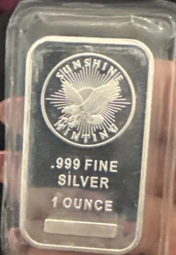1 Troy Ounce .999 Sunshine Mint Silver Bar, Sealed