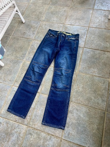 Y2K Ed Hardy Men’s Biker Moto Jeans Size 31x32 Grunge Medium Christian Audigier