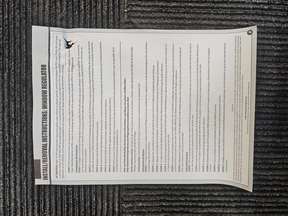 Dorman 749-334 Front Driver Side Window Regulator Fits Hyundai Elantra 2007-2009 - Image 4 of 4