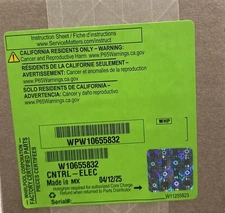 Whirlpool Range Oven Control Board (Amber) WPW10655832