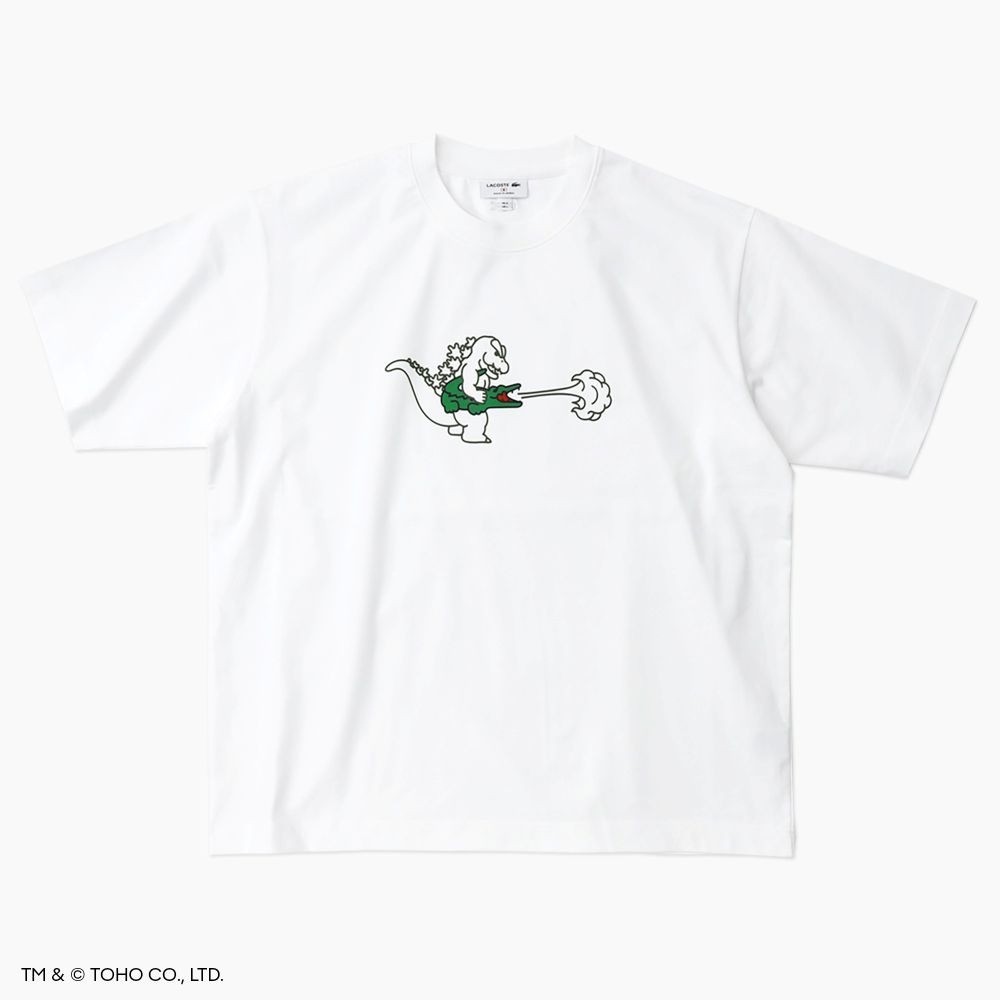 M LACOSTE ゴジラプリント Tシャツ ブラック size 4 新品 Godzilla + Lacoste T-Shirt My Lacoste Art Program Vol.9 Black M