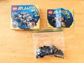 Lego Atlantis 8056 Monster Crab Clash + 8073 Manta Warrior Complete w/ Minifigs