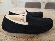 New Men's UGG Black Ascot Suede Shearling Slipper Size 10