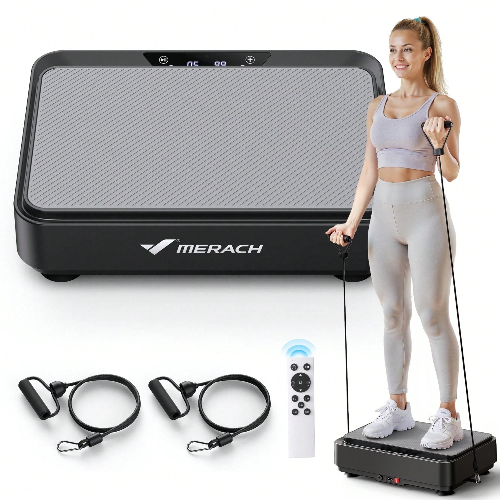Mini Vibration Plate Exercise Machine Full Body Workout Platform Home Gym Black