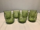 VTG Anchor Hocking Heritage Hill Green Avocado 8 Oz. Glasses-Set Of 7