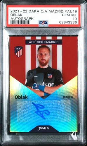 OBLAK - 2021/22 DAKA Atletico Madrid Auto /50 PSA 10 Gem Mint