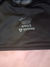 Reebok Fitted High Rise Athletic Shorts Gray Black Maximum Support Women's S