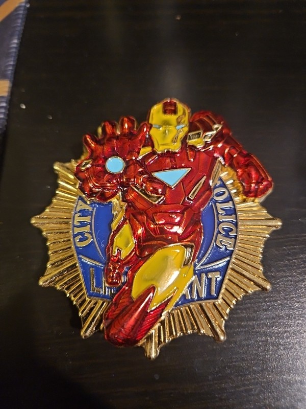 NYPD Marvel Iron Man Lieutenant Badge Shield 3 Inches Collectible