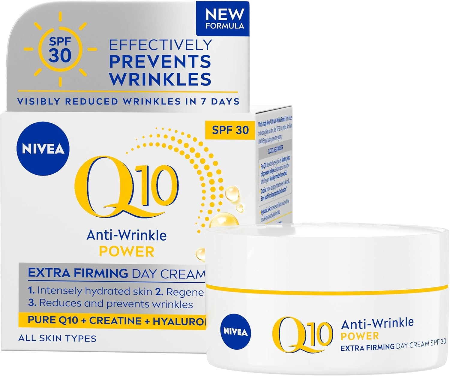 NIVEA Q10 Anti-Wrinkle Power SPF30 Firming Day Cream (50ml), Facial Moisturiser