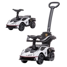 Convertible Push Car Walker Ride On with Storage Space White