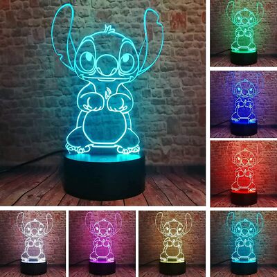 ZTZK Stitch Lampe, Lilo Und Stitch- 3D LED Stitch Nachtlicht Intelligente Fernbe
