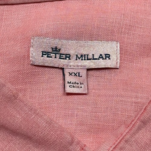 Peter Millar Shirt Mens XXL Pink Dyed Linen Coastal Garment Sport Button Up 2XL - Picture 4 of 9
