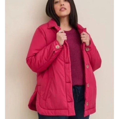 Torrid Jacket Women's 1X Puffer Coat Lightweight Packable Poly Down Pink Red NEW - Bild 1 von 12