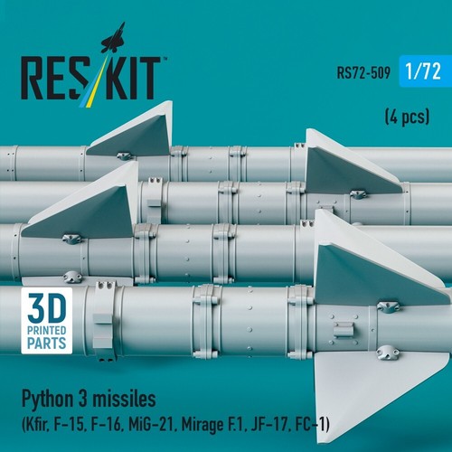 1:72 Python 3 misiles 4 piezas (Kfir, F-15, F-16, MiG-21, Mirage F.1, JF-17, FC-1) - Imagen 2 de 3