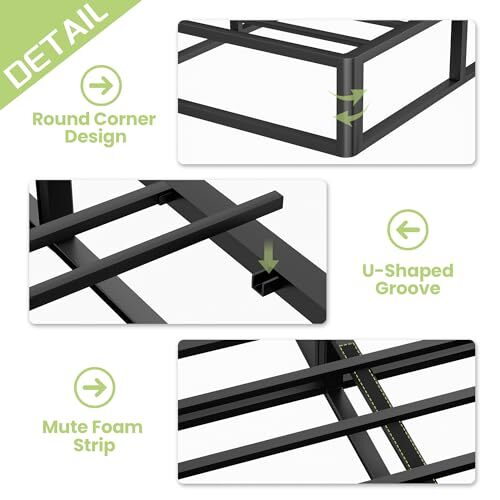 King Box Spring, 10 inch Box Spring for King Bed, Heavy Duty Metal Bed Frame - Picture 6 of 7