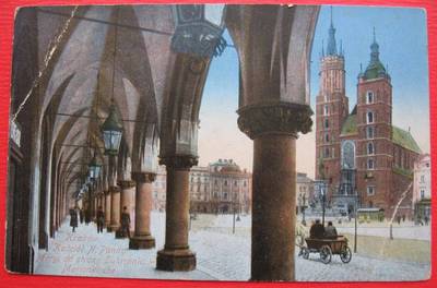 Poland Krakow Litho View Postcard 1910s Wniebowzięcia Najświętszej Panny Marii