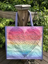 NEW Shopping Bag~HEART ❤️Earth World 🌎REUSABLE Tote Bag~PASTEL HEARTS ❣️
