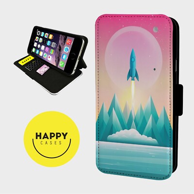 AMAZING ROCKET CELESTIAL - Kunstleder Klapp Handy Hülle Cover - iPhone/Samsung