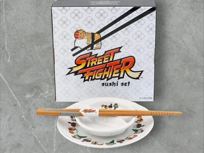Nerd Block STREET FIGHTER Sushi Set with Chopsticks/Plate/Dipping Dish CAPCOM