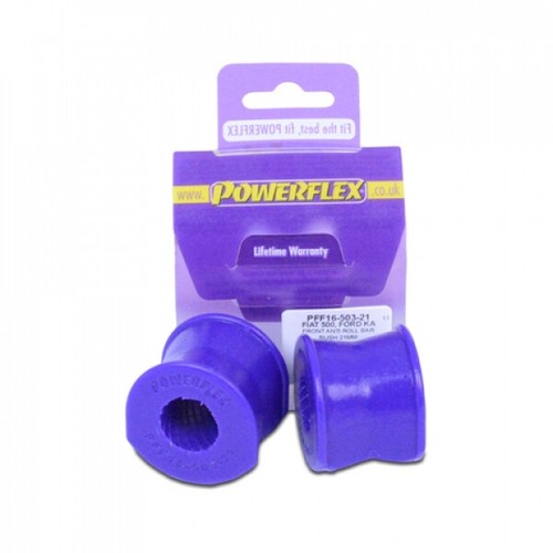 2x Powerflex PFF16-503-21 PU Cuscinetto Stabilizzatore Anteriore 21mm per Fiat 500 Ford KA - Foto 1 di 2