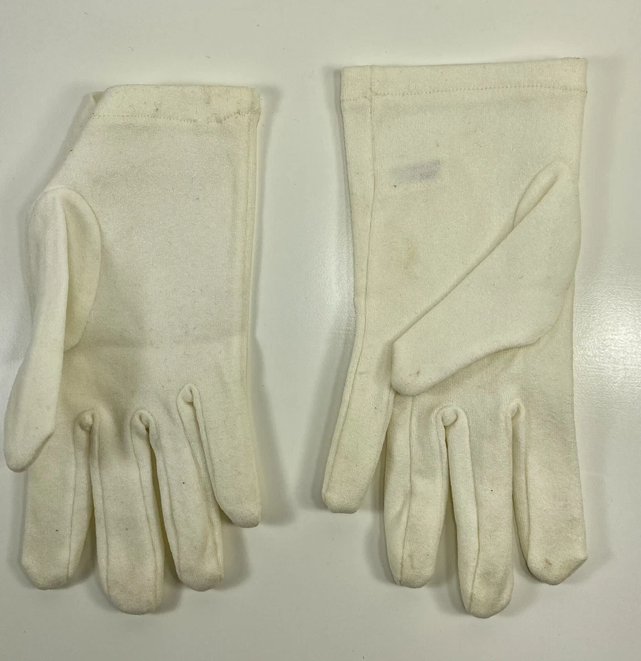 Guantes Vintage Niñas Nylon Crema/Blanco Apagado Niñas 4-7 Pequeña Comunión Boda Foto 3 de 4