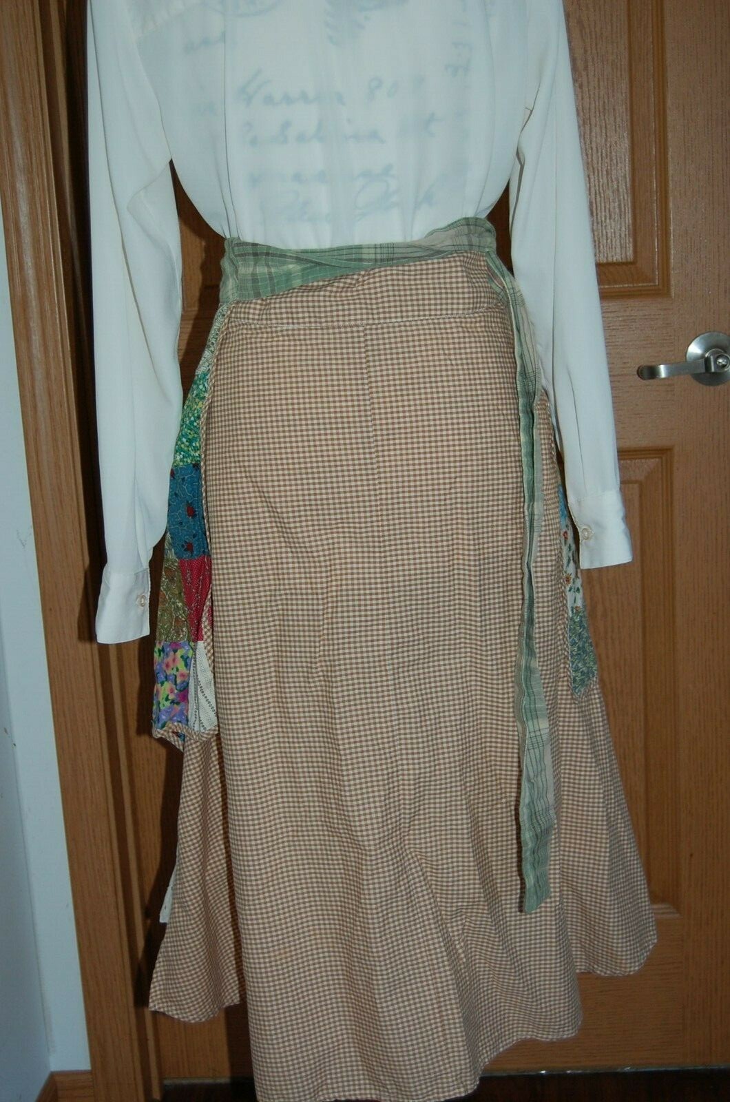 Rare Anthropologie Patchwork Apron Wrap Skirt M f… - image 5