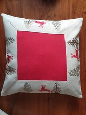 *Renne* broderie, hiver, nuits douces, taie d'oreiller blanche environ 40x40 cm