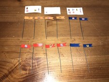 12 Vintage Slot Car Flags Flag Poles 3" Tall  New Stickers Logos