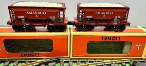 Pristine Pair of O-Gauge SAN MANUEL ARIZONA RR Ore Cars--SMARRCO--Lionel 6-52089