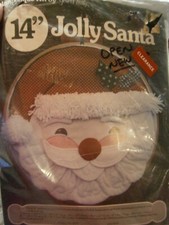 Vtg Jolly Santa Applique Kit 14" Hoop Christmas Holiday Face Yours Truly 1979