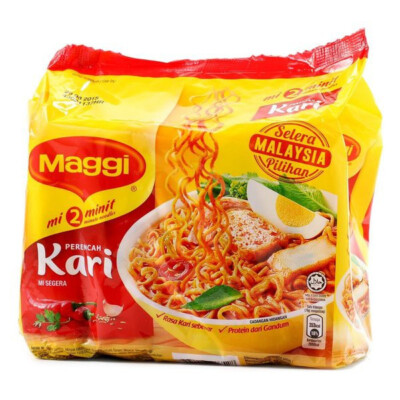 Delicious Instant Noodles MAGGI Curry 2-Minutes  1 Pack x 5 pcs FREE SHIPPING