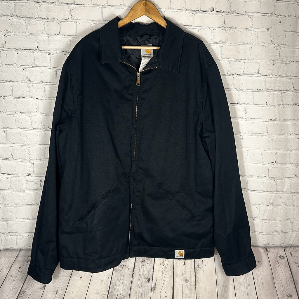【Carhartt】J293 TWILL WORK JACKET 企業ロゴ 刺繍 Carhartt Men's Workwear Lined Bomber Twill Work Jacket Black Reg