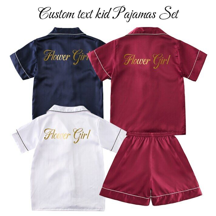 Silky Personalized Satin Pajamas for Kids S+S