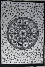 Indische Astrologie Wandbehang Mandala Wohndeko böhmische Baumwolle Wandteppi...