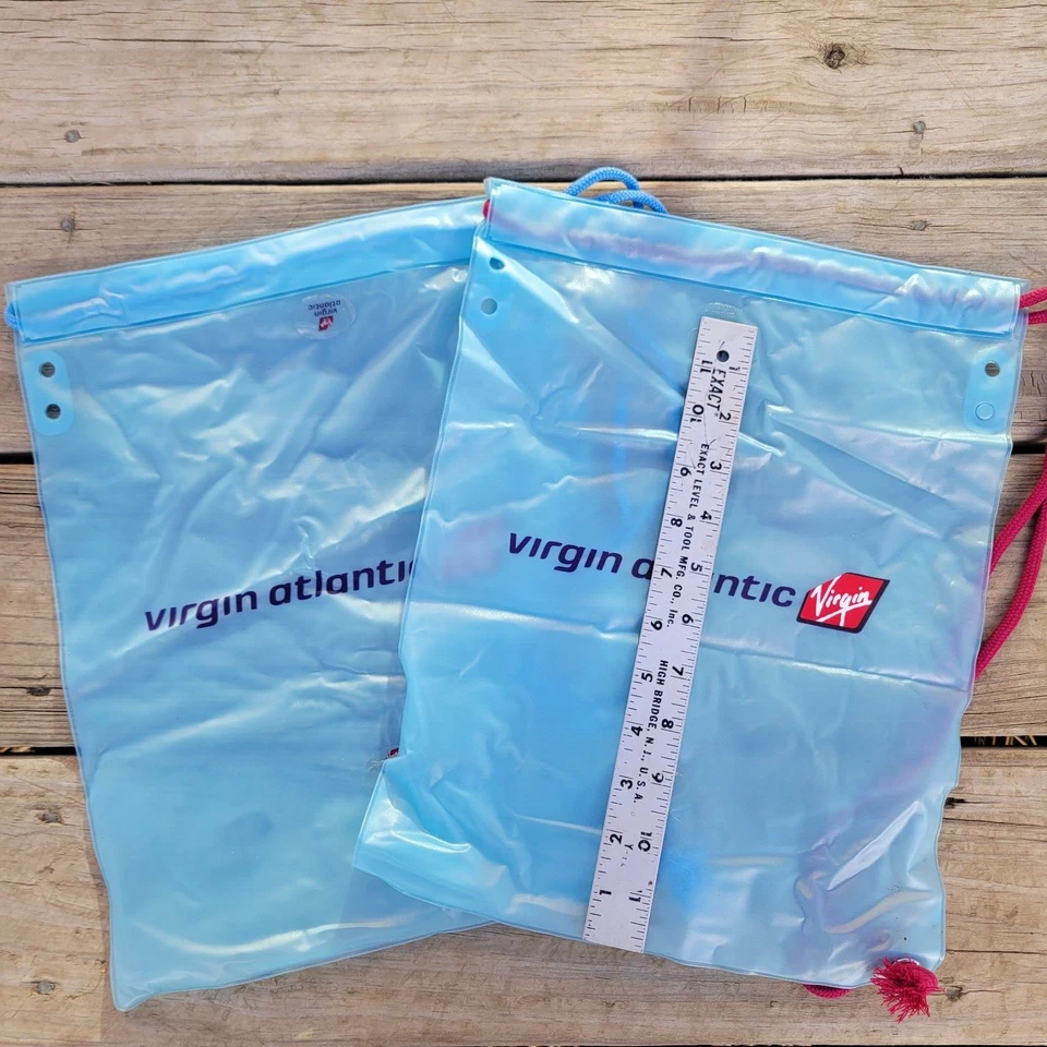 Virgin Atlantic Collectible Bags with Drawstrings Set Of Two. Airline Promo Bags - Image 2 of 4