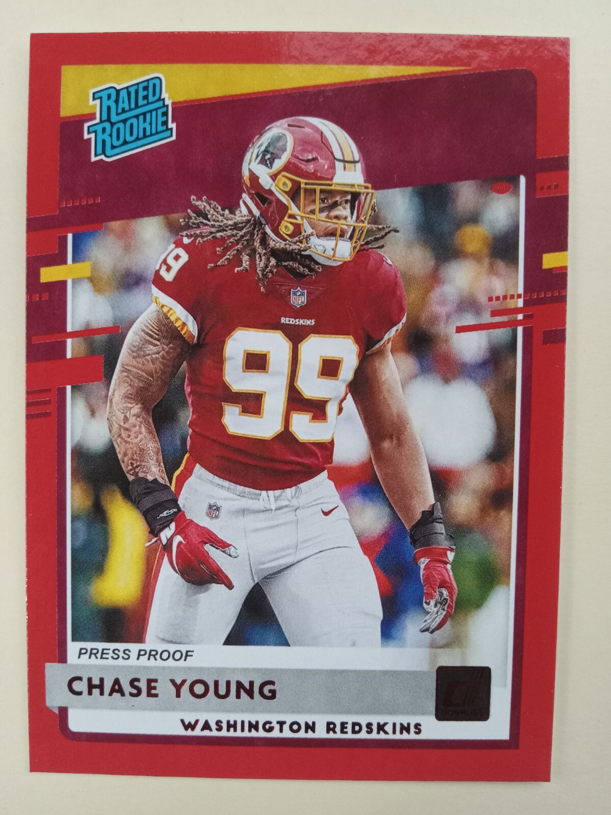 2020 Panini Donruss - Rated Rookie #316 Chase Young (RC) Red Press Proof