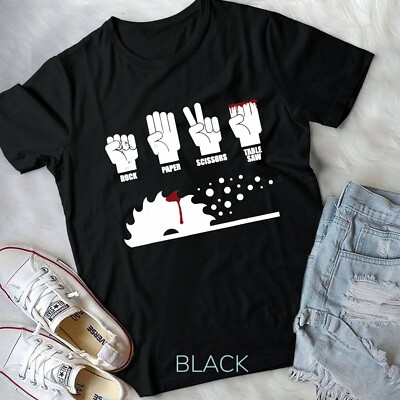 Rock Paper Scissors Table Saw Woodworking Carpenter Unisex T-shirt