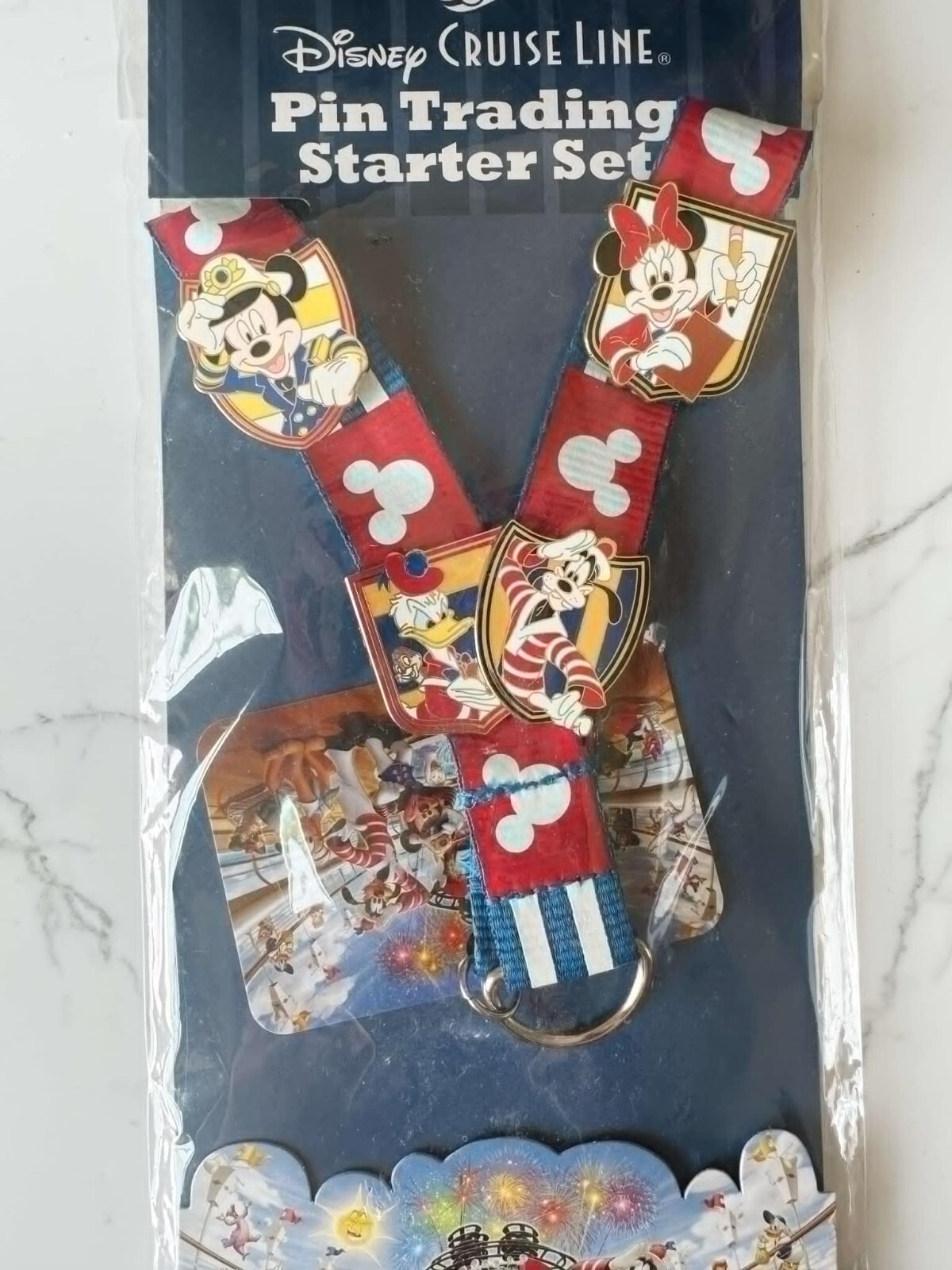 Disney Cruise Line DCL 2012 Mickey Minnie Donald Goofy Lanyard Starter 4 Pin Set