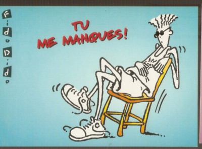 FIDO DIDO Postkarte ILLUSTRATOR Humor tolle Zeichnung (1985) selten