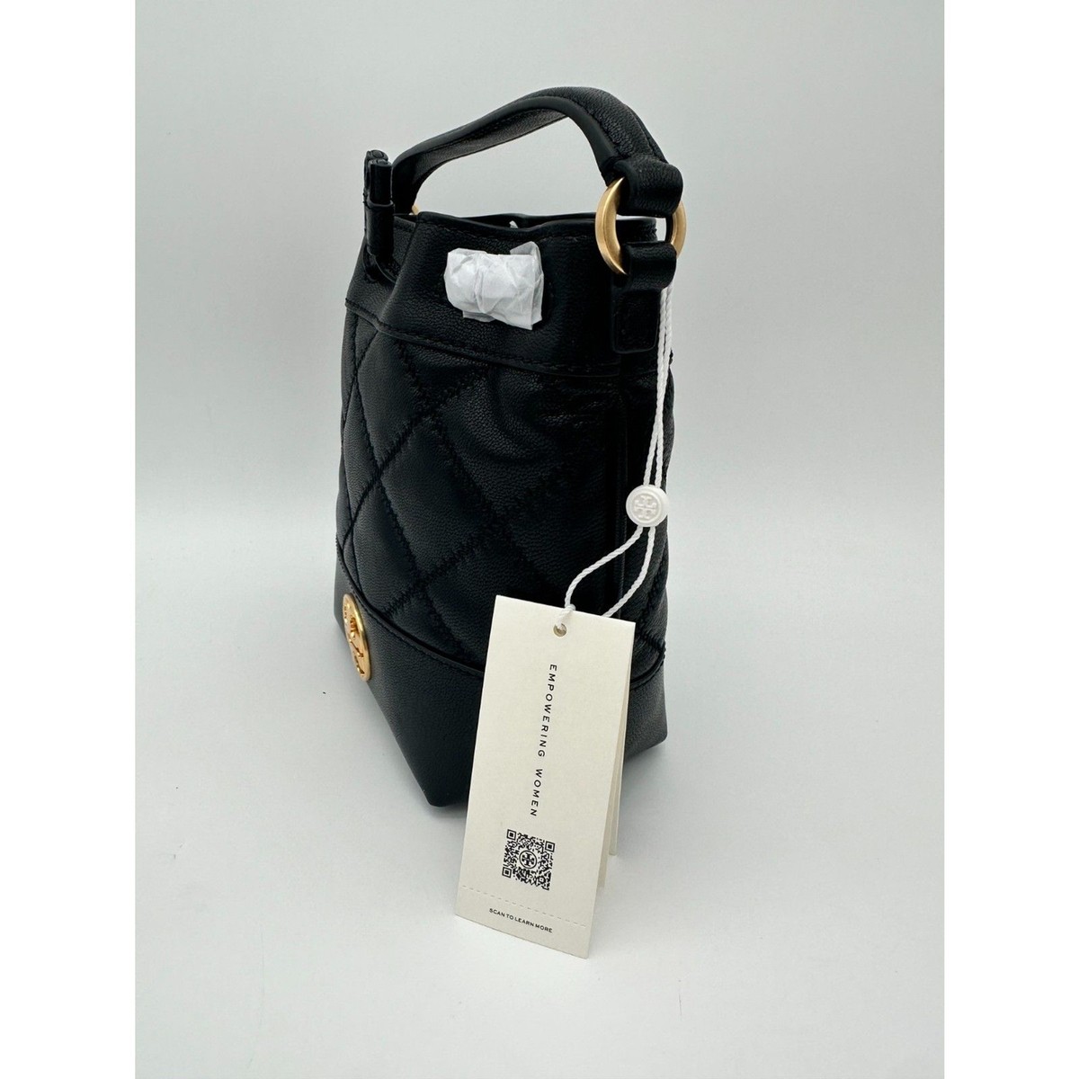 $428 NWT Tory Burch Willa Mini Drawstring Bucket Bag gold